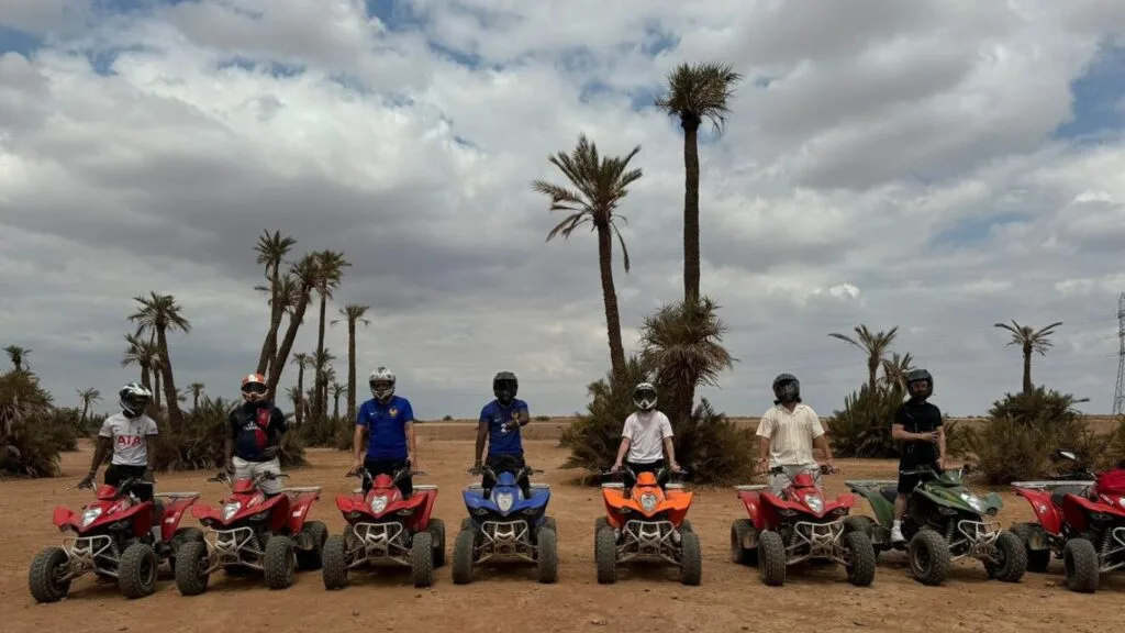 Ride powerful quad bikes in Marrakech and explore breathtaking desert landscapes, palm groves, and Berber villages on an exciting off-road adventure.