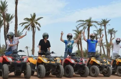 Experience an adrenaline-fueled quad biking adventure in Marrakech, riding across desert dunes, rocky trails, and palm groves with breathtaking views.