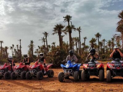 Explore the thrill of riding quads in Marrakech, navigating through desert dunes, rocky trails, and lush palm groves on an exciting off-road adventure.